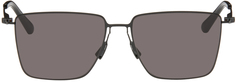 Черные ультратонкие прямоугольные солнцезащитные очки Bottega Veneta