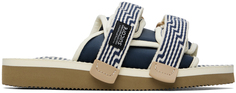 Темно-синие и кремовые сандалии MOTO-JC01 цвета слоновой кости Suicoke