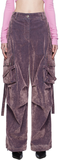 MSGM Фиолетовые джинсы с флокированным принтом
