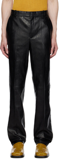 Черные брюки из искусственной кожи Situationist YASPIS Edition