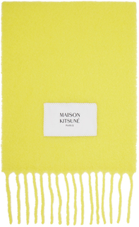 Желтый однотонный шарф Maison Kitsune