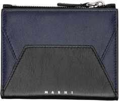 Темно-синий и черный кошелек с логотипом Marni
