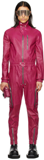 Розовый кожаный комбинезон Rick Owens в стиле Баухаус