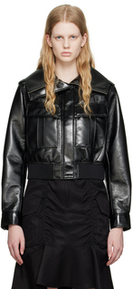 Черная блестящая куртка из искусственной кожи LVIR