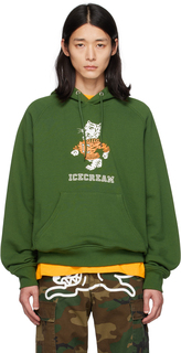 Зеленая толстовка с капюшоном-талисманом ICECREAM