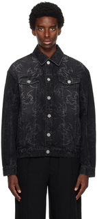 Черная джинсовая куртка с принтом Han Kjobenhavn