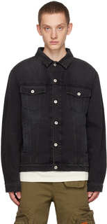 Черная джинсовая куртка классического стиля Heron Preston