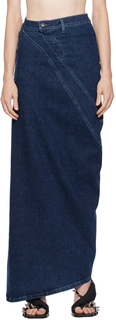 Синяя джинсовая юбка макси в несколько линий Ottolinger
