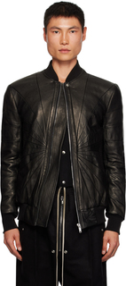 Черная классическая кожаная куртка для полетов Rick Owens