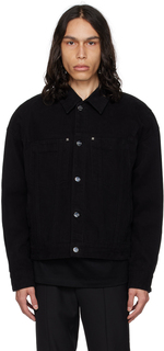 Черная джинсовая куртка со вставками Wooyoungmi