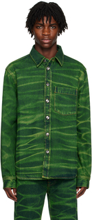 Зеленая джинсовая рубашка Zaman Wood Wood
