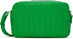 Зеленая классическая сумка-мессенджер Intrecciato Bottega Veneta