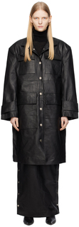 Черная кожаная куртка с драпировкой REMAIN Birger Christensen