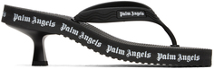 Черные босоножки на каблуке с логотипом Palm Angels