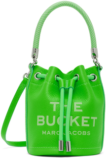 Зеленый - Кожаная мини-сумка-мешок Marc Jacobs