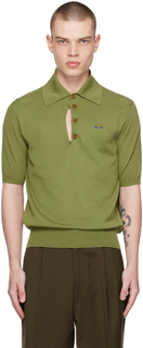 Зеленая рваная футболка-поло в стиле милитари Vivienne Westwood