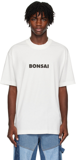 Белая футболка с принтом Bonsai