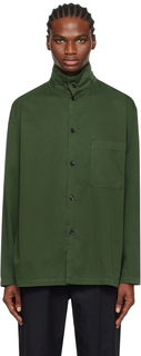 Зеленая рубашка с воротником-стойкой Hunter LEMAIRE