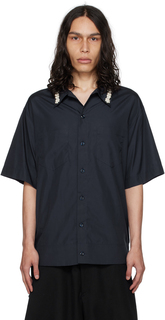 Темно-синяя рубашка с украшением Simone Rocha