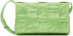 Зеленая сумка-мессенджер с кассетой Bottega Veneta
