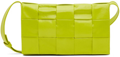 Зеленая сумка-мессенджер с кассетой среднего размера Bottega Veneta
