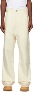 Бело-белые мешковатые брюки AMI Alexandre Mattiussi