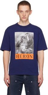 Темно-синяя футболка с цаплей Heron Preston