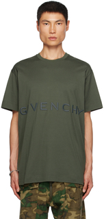 Зеленая футболка 4G Сероватая Givenchy