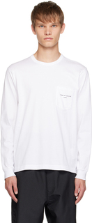Белая футболка с длинным рукавом с принтом Comme des Garçons