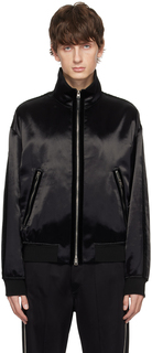 Черная спортивная куртка с воротником-воронкой TOM FORD