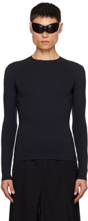 Черная футболка с длинным рукавом Balenciaga с внешней петлей
