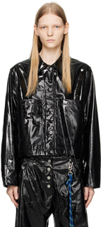 Черная укороченная куртка из искусственной кожи Song for the Mute