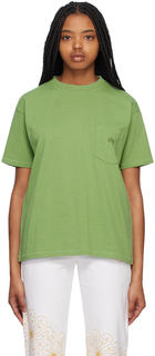 Зеленая футболка с карманом Bode