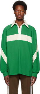 Зеленая футболка-поло с вышивкой Kijun