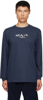 Темно-синяя футболка Noah Painter с длинными рукавами