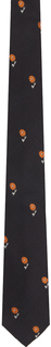 Черный галстук POUR HOMME с цветочным узором в горошек Yohji Yamamoto