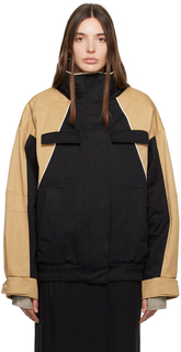 Черно-коричневая куртка со вставками Kijun