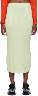 Зеленая юбка-миди со вставками Jil Sander