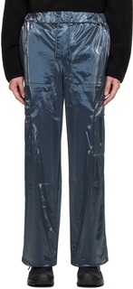 Синие широкие брюки карго RAINS