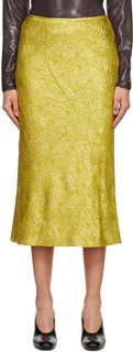 Эксклюзивная золотая юбка-миди Dries Van Noten SSENSE