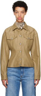 Stella McCartney Светло-коричневая куртка с корсетом на талии