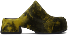 Зелено-желтые туфли-мофели Pris Miista