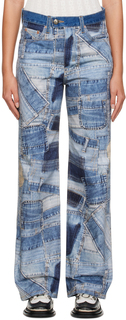 Синие джинсы в стиле пэчворк Andersson Bell