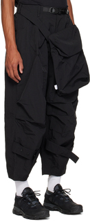 Черные брюки-карго с поясом Archival Reinvent