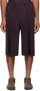 Пурпурные шорты со складками по индивидуальному заказу (2 шт.) HOMME PLISSe ISSEY MIYAKE