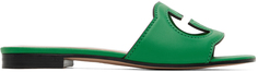 Зеленые сандалии с вырезом G-образной формы Gucci