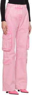 Розовые джинсы с карманами MSGM
