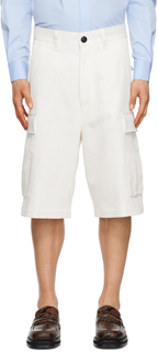 AMI Alexandre Mattiussi Белые шорты с карманами-карго