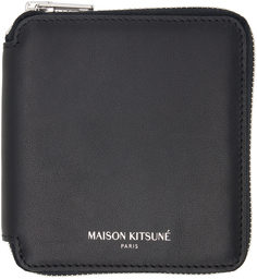 Черный квадратный кошелек на молнии Maison Kitsune