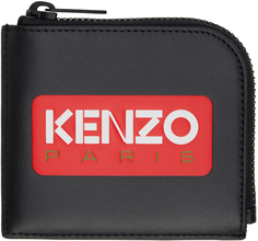 Черный кожаный кошелек Paris Kenzo